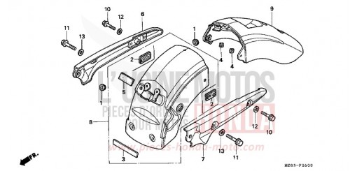 GARDE-BOUE ARRIERE/BARRE D'APPUI GL1500CV de 1997